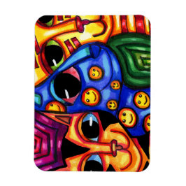 Färgkonst av Ansikte i kute Magnet