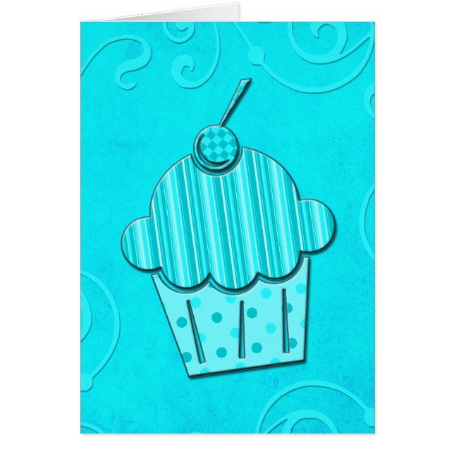 Färgkonst av cupkaka hälsningskort (Framsidan)