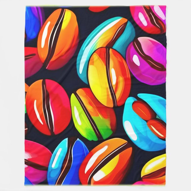 Färgkonst av kaffefågelskans Abstrakt Fleecefilt (Framsidan)