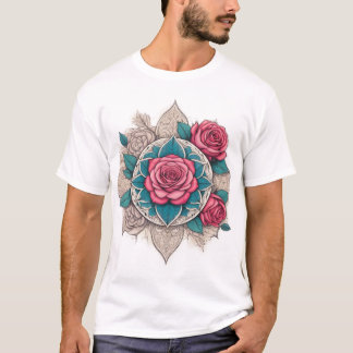Färgkonst - Boho Andlig Flower Mönster Desig T Shirt