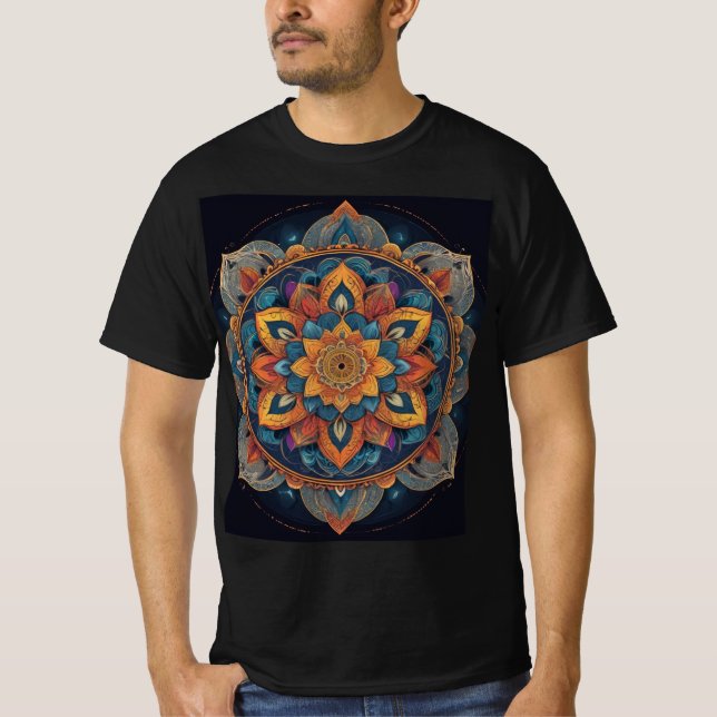 Färgkonst - Boho Andlig Flower Mönster Desig T Shirt (Framsida)
