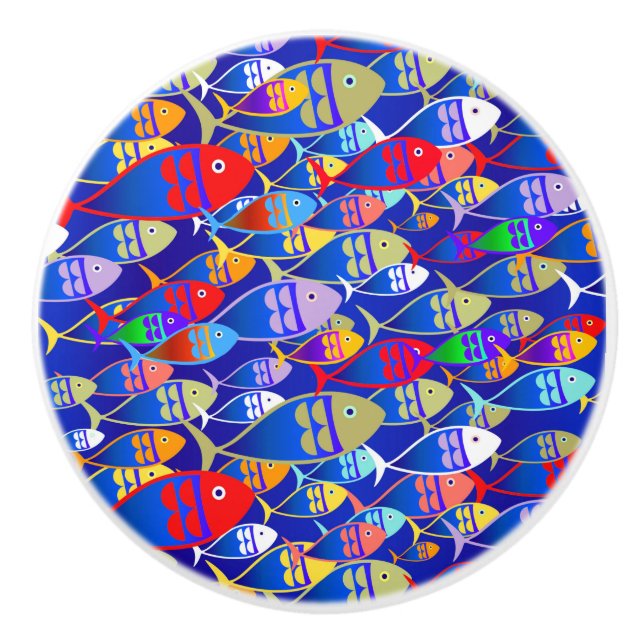 Färgkonst Deco-fiskdesign Knopp (Framsidan)