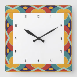 Färgkonst deco gräns fyrkantig klocka