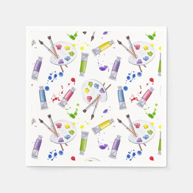 Färgkonst för Födelsedagsfest Pappersservett (Framsidan)