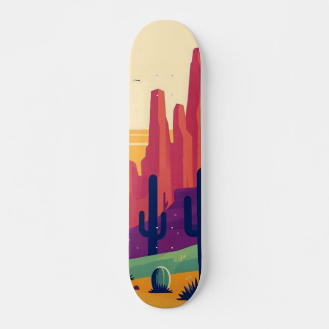 Färgkonst i sydvästra öknen mini skateboard bräda 18,5 cm (Framsida)