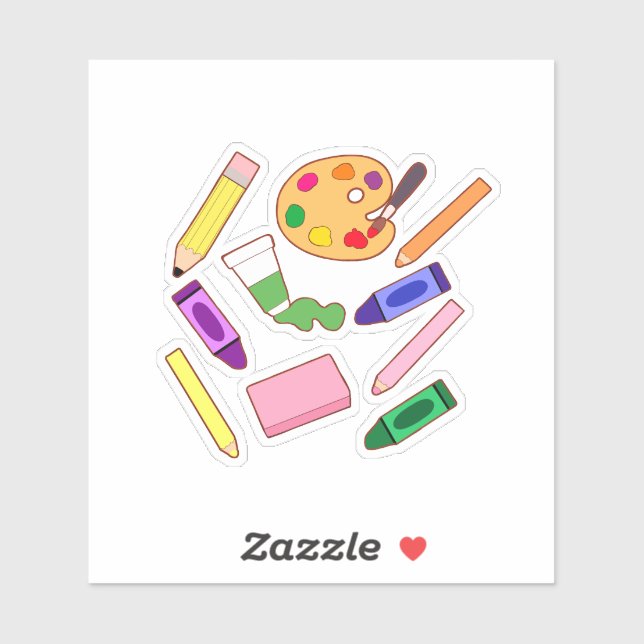 Färgkonsthalt Klistermärken (Ark)