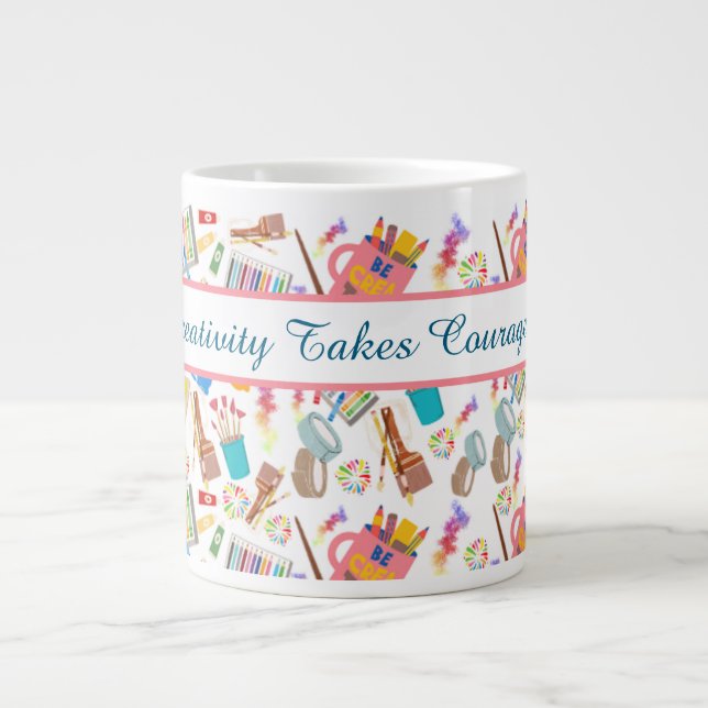 Färgkonsthandel Kreativ mönster för konstnärer Jumbo Mugg (Framsidan)