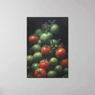 Färgkontrast: Grönt och färg på Red Tomato Canvastryck