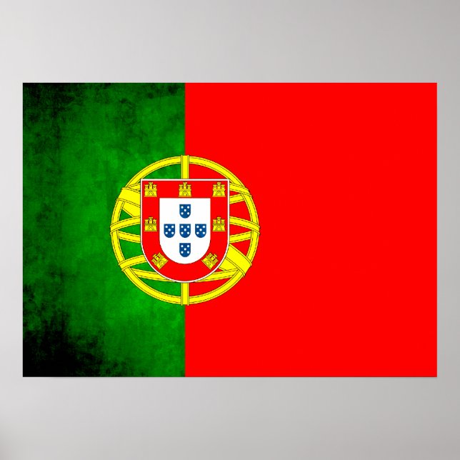 Färgkontrast PortugisiskFlagga Poster (Framsidan)