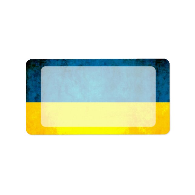 Färgkontrast ukrainskFlagga Adressetikett (Framsidan)