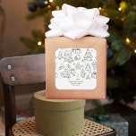 Färgkontur för jul fyrkantigt klistermärke<br><div class="desc">Den här färgkonturen är en perfekt för att sprida säsongens glädje, oavsett om du är en säsongsbetonad färgentusiast eller tittar för att en roligt ska kunna njuta av familj och vänner. Bygg upp helgdag när du lägger till din personliga beröring till den här fina illustrationen, skapar den vara ett mästerverk...</div>