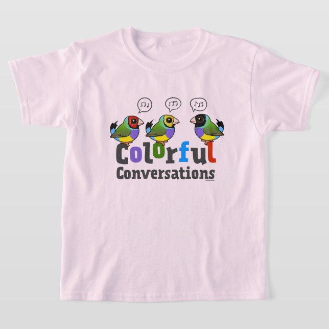 Färgkonversationer Birdorable Gouldian Finches T Shirt (Laydown)
