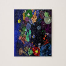 Färgkorall och fiskrev