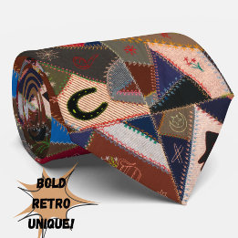 Färgkorrigering för Vintage Quilt Retro Mönster Slips