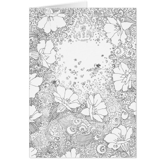 Färgkort för Anpassningsbarna "Blommar" Hälsningskort (Framsidan)