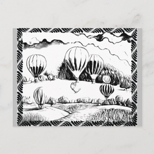 Färgkort för ballonger | Paintable Postcards Vykort (Framsida)