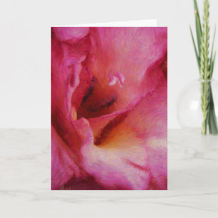 Färgkort för blekare Rosa Gladiolus Flower Art Not Kort