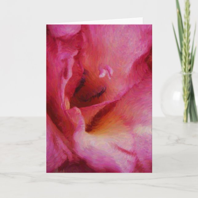 Färgkort för blekare Rosa Gladiolus Flower Art Not Kort (Framsida)