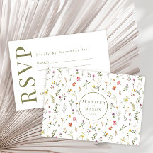 Färgkort för bröllop OSA av ängsblommor