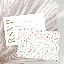 Färgkort för bröllop OSA av ängsblommor Kort