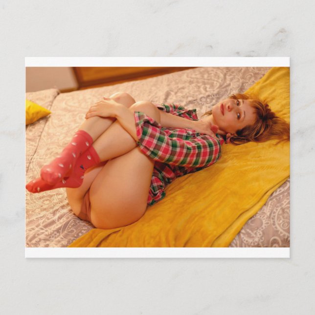 Färgkort för cute Lingerie-modell Vykort (Framsida)