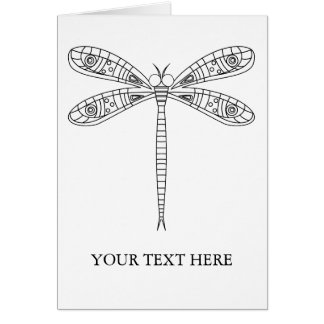 Färgkort för Dragonflies och Lilies Hälsningskort