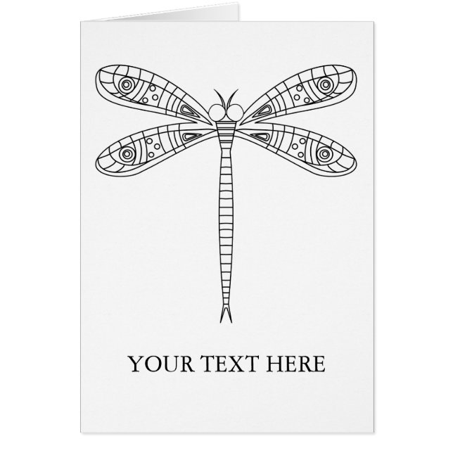 Färgkort för Dragonflies och Lilies Hälsningskort (Framsidan)