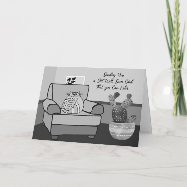 Färgkort för ett sjukt barn i matsalen i rummet kort (Framsida)