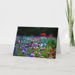 Färgkort för fotohälsning av vilda blommor kort