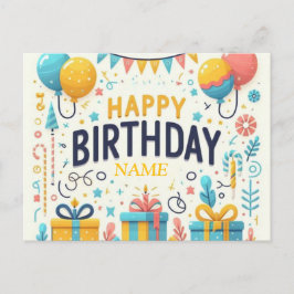 Färgkort för Grattis på födelsedagen - Festila bub Vykort