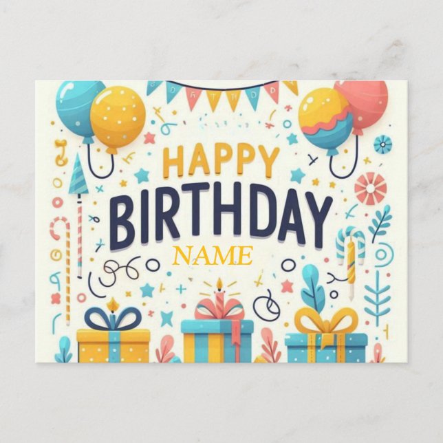 Färgkort för Grattis på födelsedagen - Festila bub Vykort (Framsida)