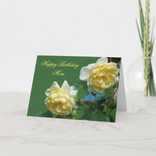 Färgkort för Grattis på födelsedagen Mamma Gul ros Kort