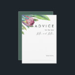 Färgkort för Grönt av Tropical Blommigt Bröllop Rådkort<br><div class="desc">Detta färgstarka rådgivningskort för den tropiska blommigten grönt bröllop är perfekt för din moderna grönt, lila, persiko-bröllop. Konstruktionen har en elegant av klassisk strandfärgsmörjning och blommor, inklusive grönt av eukalyptus, mauve- och rödprotea, rosa hibiscus, orange- och blåfågelfåglar i paradiset och mörk grönt handflatan löv. Utformningen är perfekt för ett enkelt,...</div>