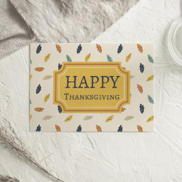 Färgkort för Höst löv Happy thanksgiving