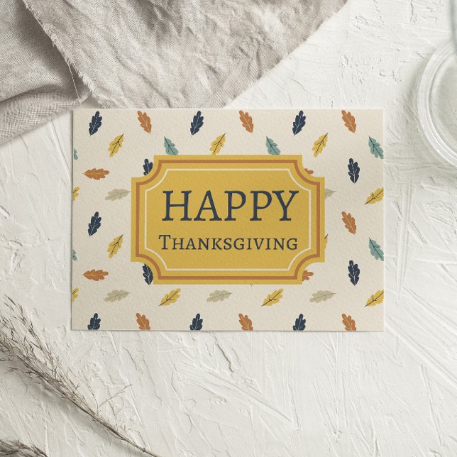 Färgkort för Höst löv Happy thanksgiving (Skapare uppladdad)