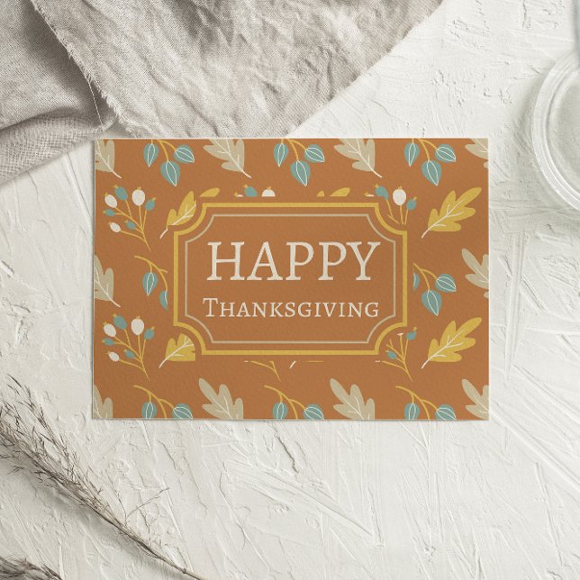 Färgkort för Höst löv Happy thanksgiving (Skapare uppladdad)