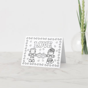 Färgkort för kärlek Cute Kidz Alla hjärtans dag Meddelande