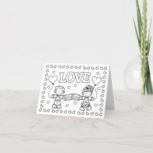 Färgkort för kärlek Cute Kidz Alla hjärtans dag Meddelande