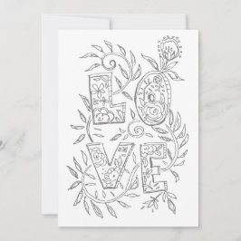 Färgkort för KÄRLEK Valentine Vuxen Julkort
