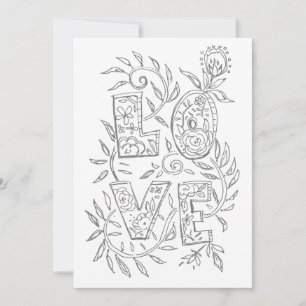 Färgkort för KÄRLEK Valentine Vuxen Julkort