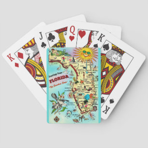 Färgkort för Retro Florida Karta Casinokort
