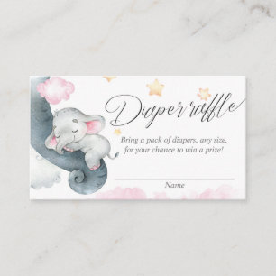 Färgkort för rosa av gult från Cute-baby-elefant Tilläggskort