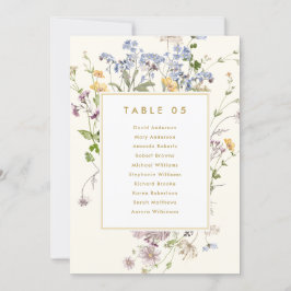 Färgkort för sätesdiagram för Vår Wildblomma Guld Inbjudningar