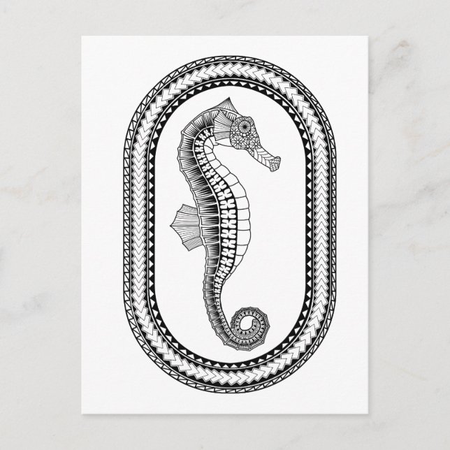 Färgkort för sjöhäst-Vuxen Vykort (Framsida)