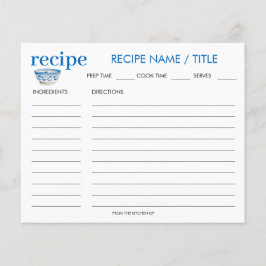 Färgkort för Vintage Frukt Bowl Recept Card