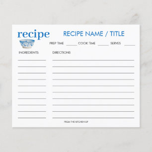 Färgkort för Vintage Frukt Bowl Recept Card