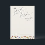 Färgkort för WildblomBeige Bröllop brunn Önskemål Rådkort<br><div class="desc">Det här färgade jokerbladet bröllop brunn önskemål är perfekt för ditt enkla, vismliga boho-regnbåge sommaren bröllop. Den ljusa, förtjusande rosan, gulten, orangen och blommigten guld färg i ge känner sig som en vintage av minsta möjliga elegant-vår-hippie -trädgård. Den moderna designen är konst och delikat och ger en klassisk, jordfin ängsskugga...</div>