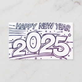 Färgkort Gott nytt år 2025 DIY Visitkort