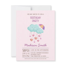 Färgkort med paraply-födelsedagsgratulation och sö