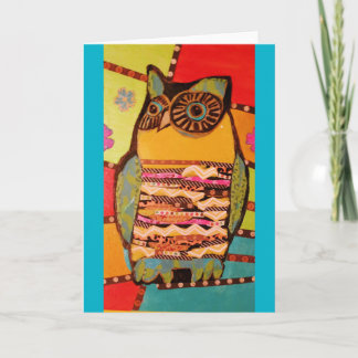 Färgkort och gratulationskort för Uggla i Cute Kort